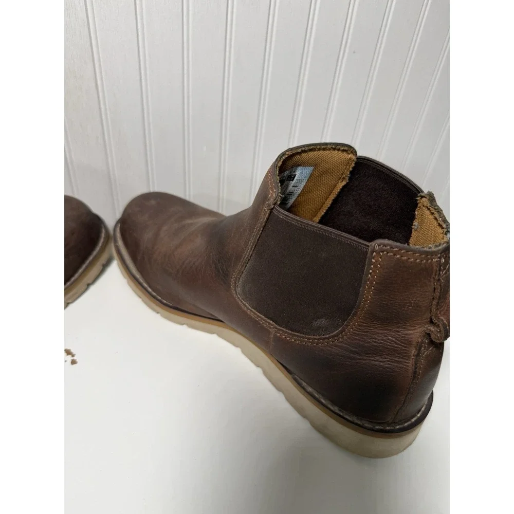 Carhartt Boots Mens 10.5 Brown Wedge Chelsea Steel Toe Workwear